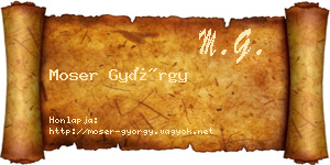 Moser György névjegykártya